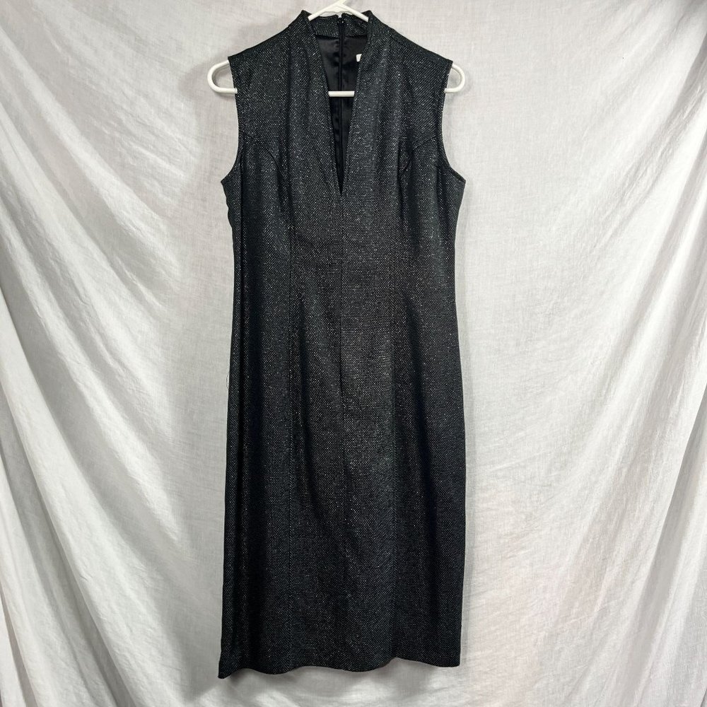 Coldwater Creek Sleeveless Metallic Shift Dress Womens 4 Professional Goth Punk‎
